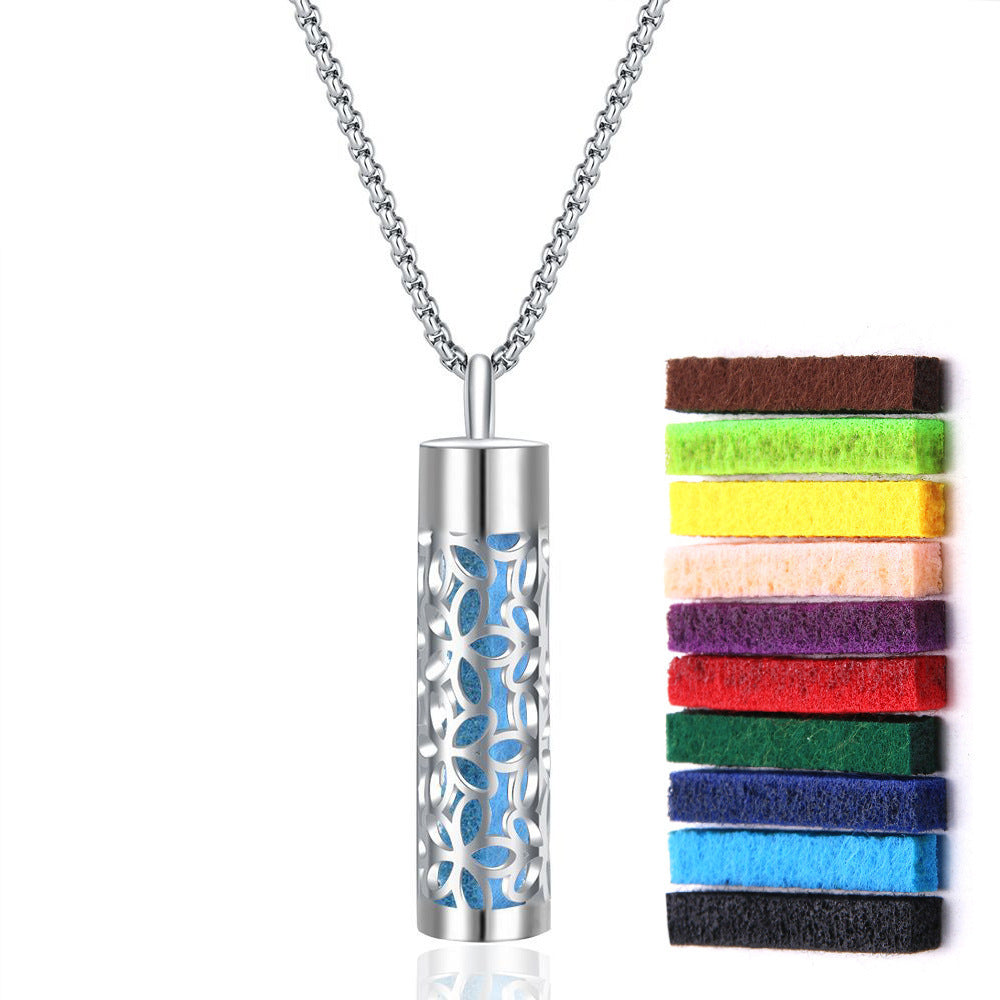 Long strip-shaped stainless steel necklace
