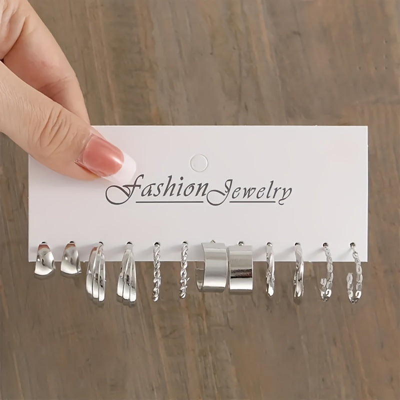 Geometric Metal Women's Earrings Set