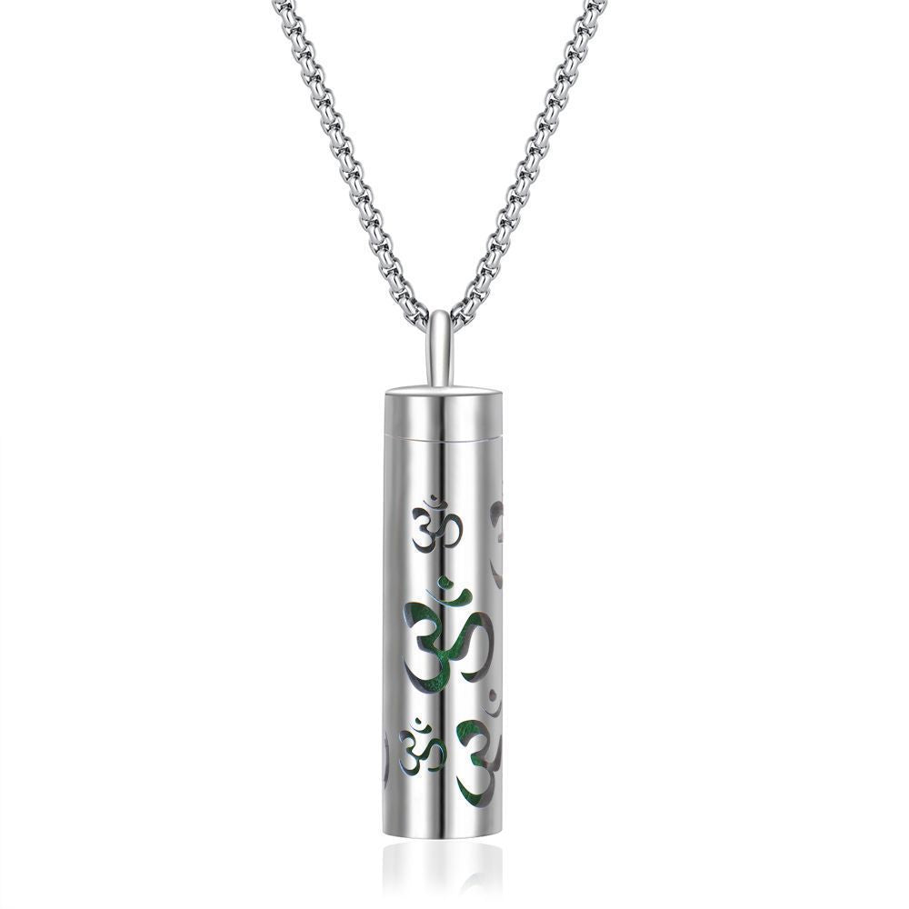 Long strip-shaped stainless steel necklace