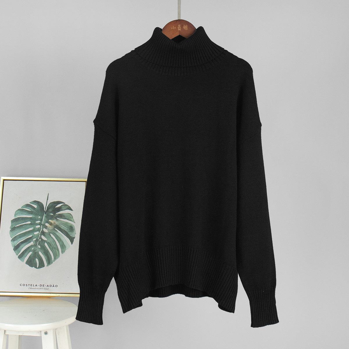 Loose Fit High Neck Knit Sweater
