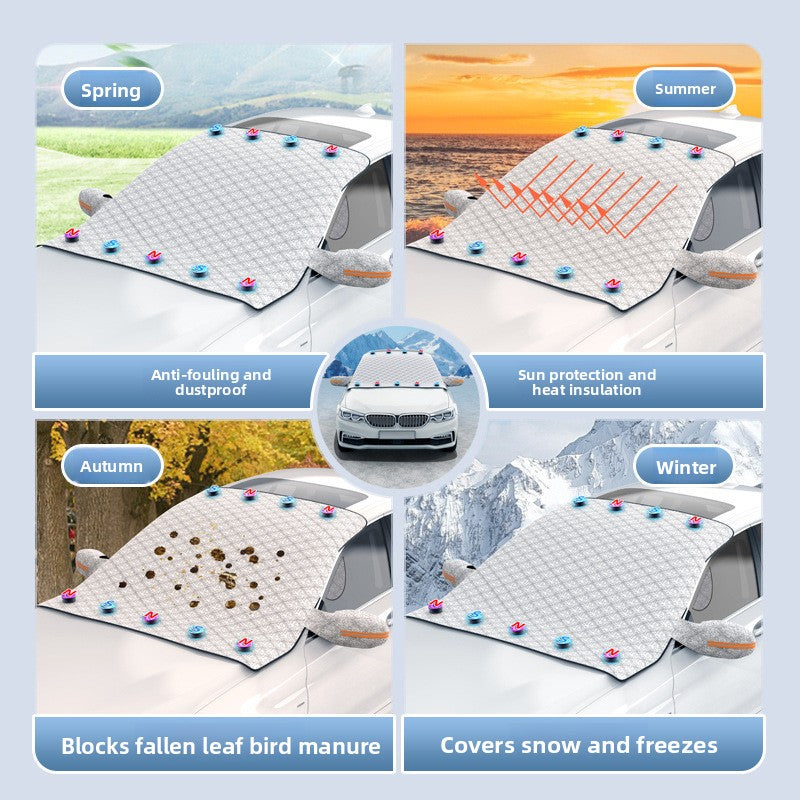 Magnetic Thickened Car Wind Shield Cover for Snow