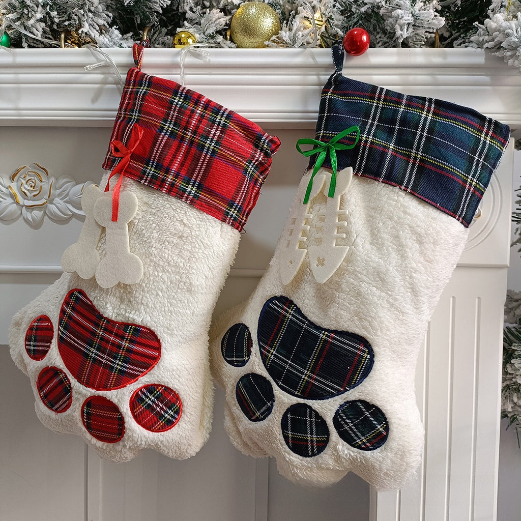 Christmas Plush Bear Paw Hanging Decoration