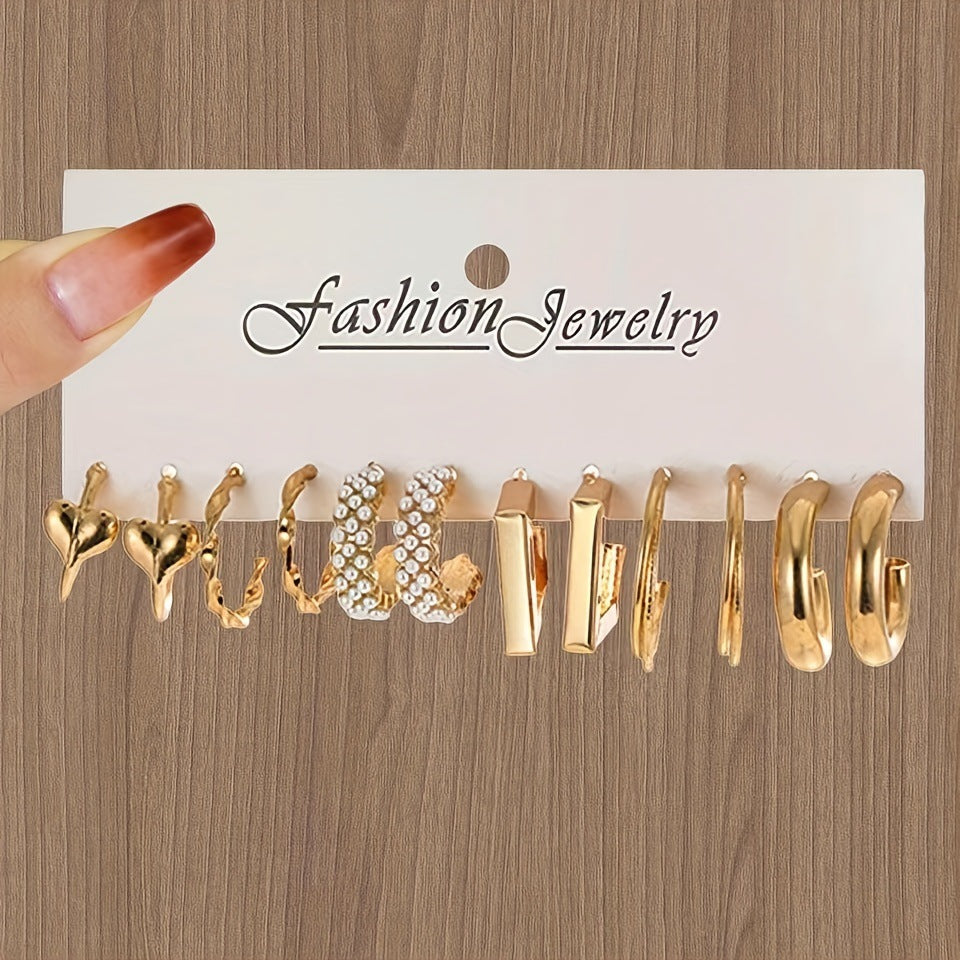 Geometric Metal Women's Earrings Set