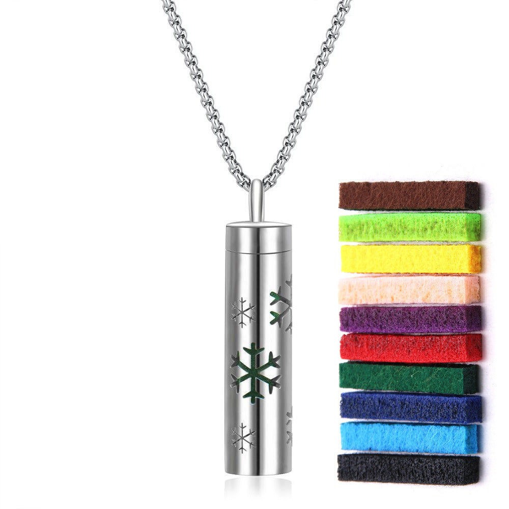 Long strip-shaped stainless steel necklace