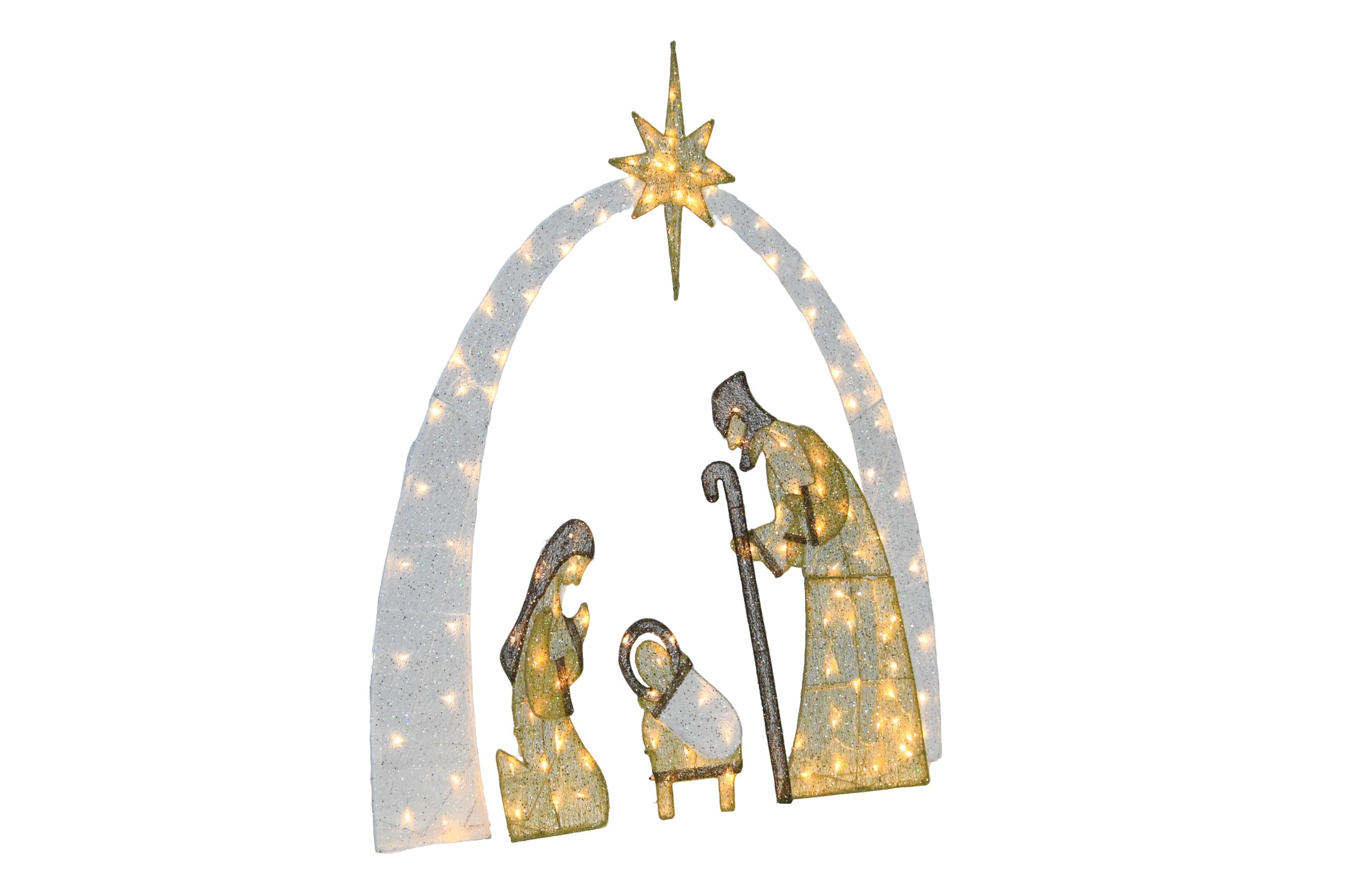 Nativity Scene Warm White Always Bright Decoration Christmas Religious Scene Indoor And Outdoor Atmosphere Faith Decorations