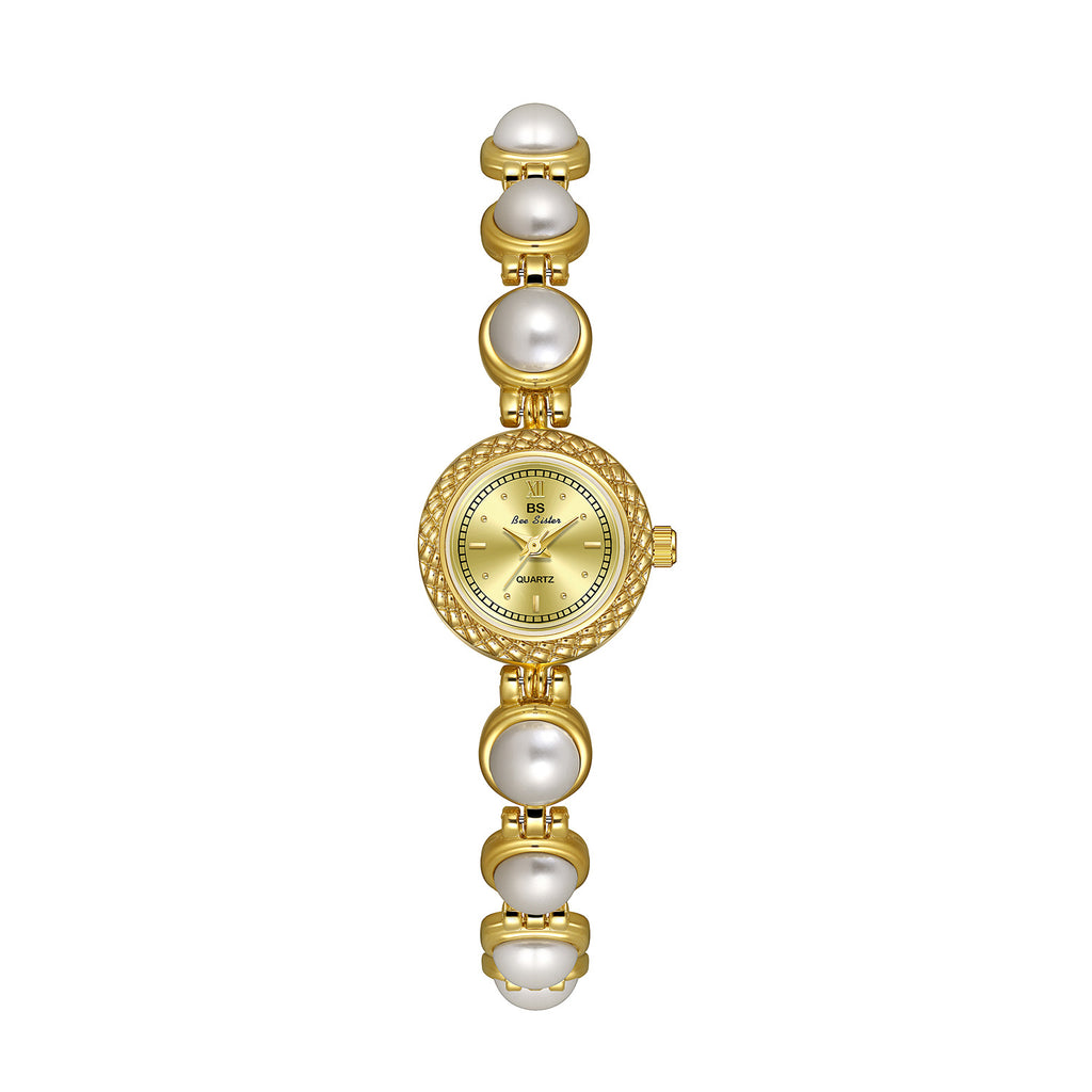 Women's Elegant Light Luxury Pearl Bracelet Watch