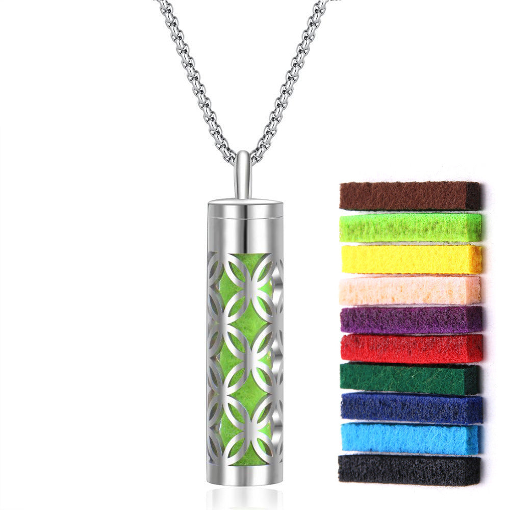 Long strip-shaped stainless steel necklace