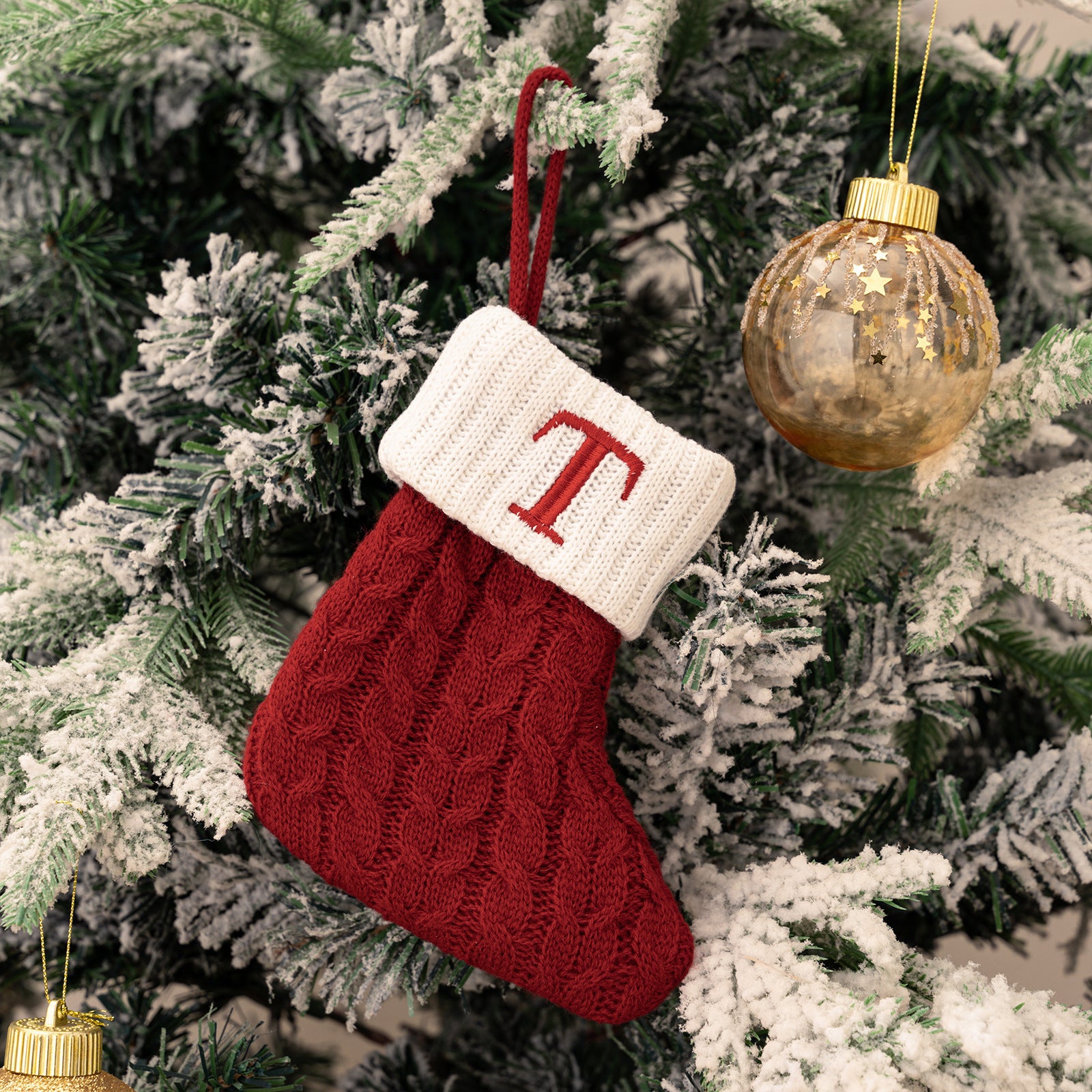 Letter Christmas Stocking Creative Hanging Ornament