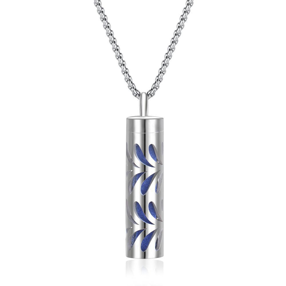 Long strip-shaped stainless steel necklace