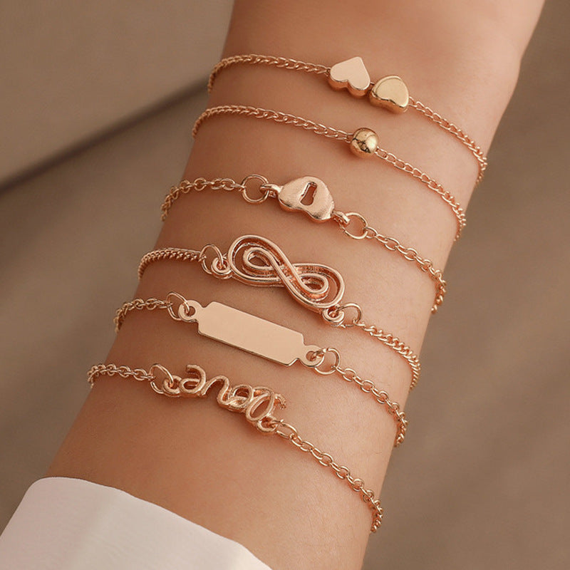 Women's Bohemian 8-Shaped Heart Alloy Bracelet