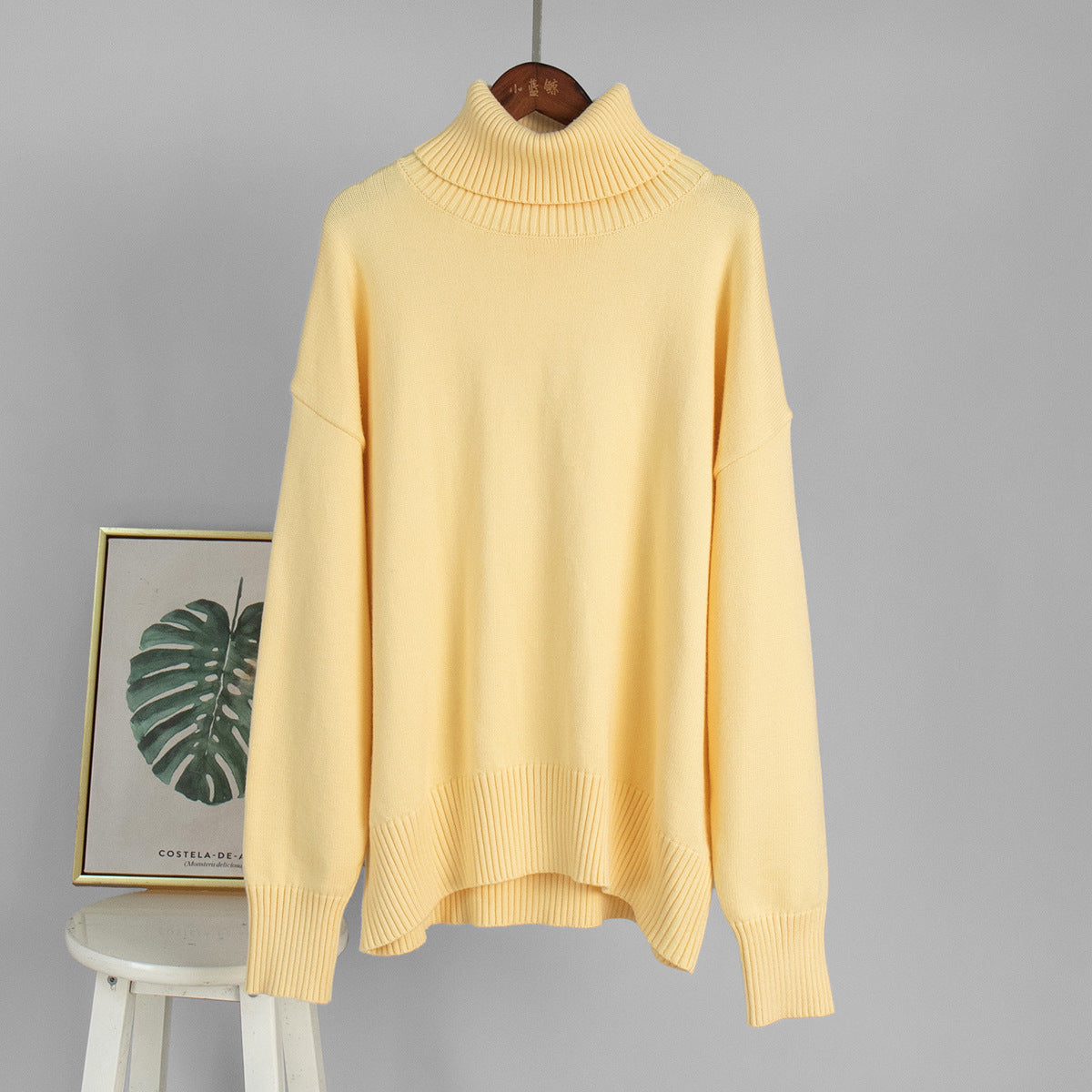 Loose Fit High Neck Knit Sweater