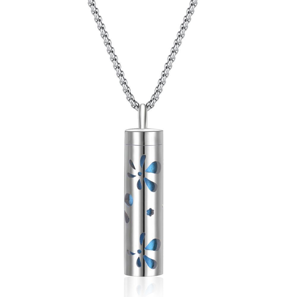 Long strip-shaped stainless steel necklace