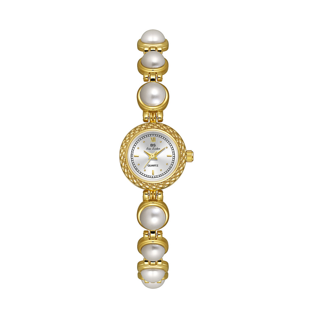 Women's Elegant Light Luxury Pearl Bracelet Watch