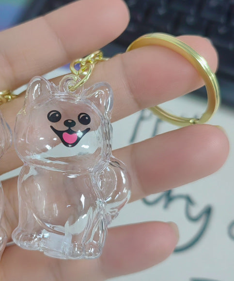 Cartoon Pet Hair Storage Keychain Pendant
