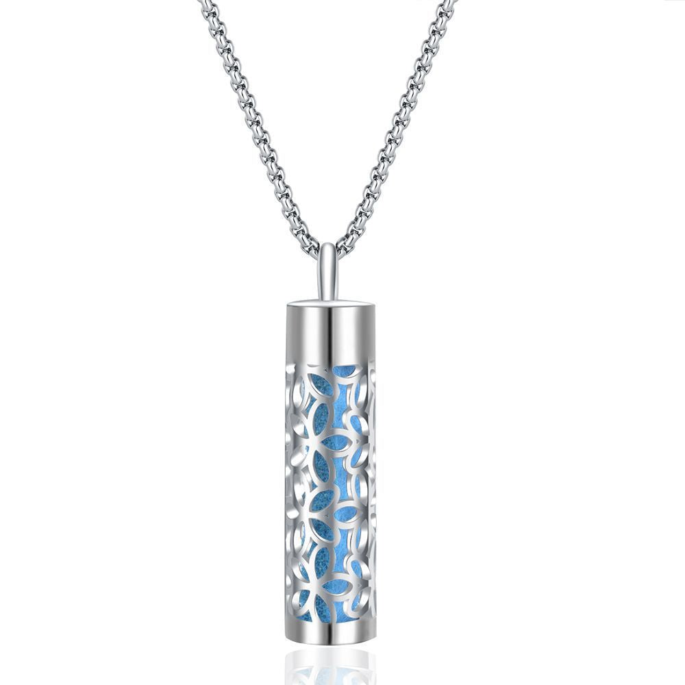 Long strip-shaped stainless steel necklace