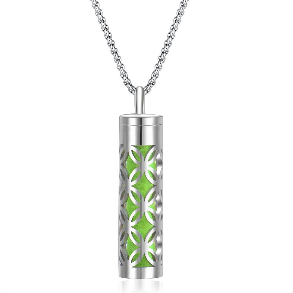 Long strip-shaped stainless steel necklace