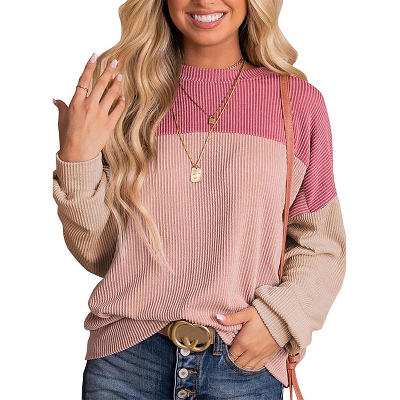 Women's Casual Color-Block Knit Sweater
