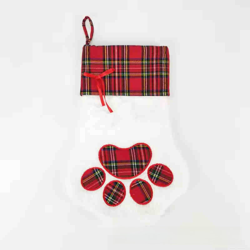 Christmas Plush Bear Paw Hanging Decoration