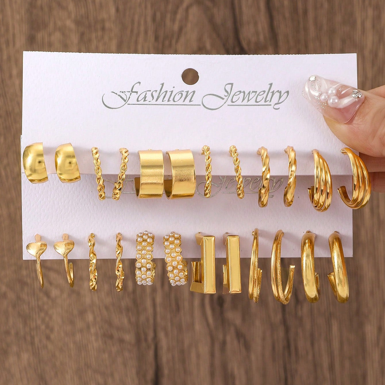 Geometric Metal Women's Earrings Set