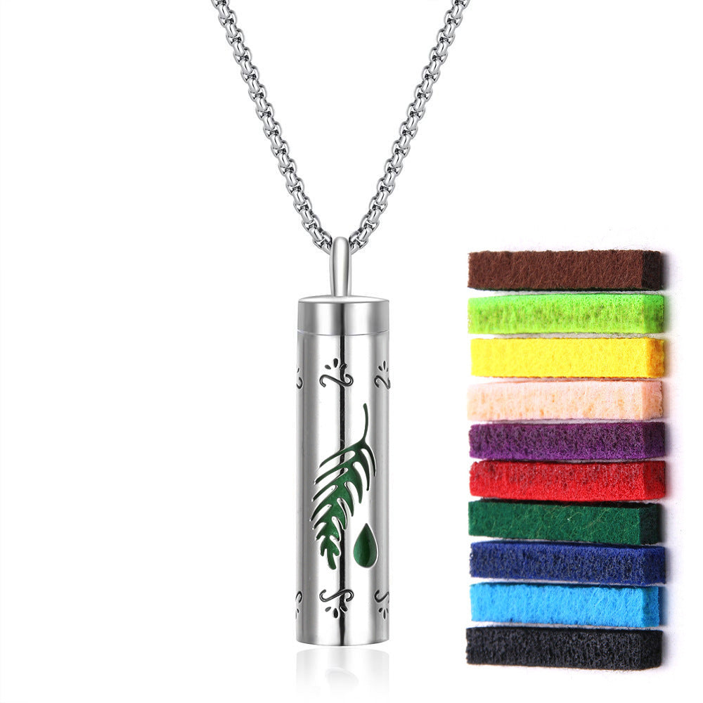Long strip-shaped stainless steel necklace