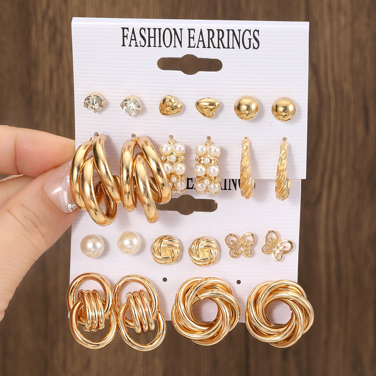 Geometric Metal Women's Earrings Set
