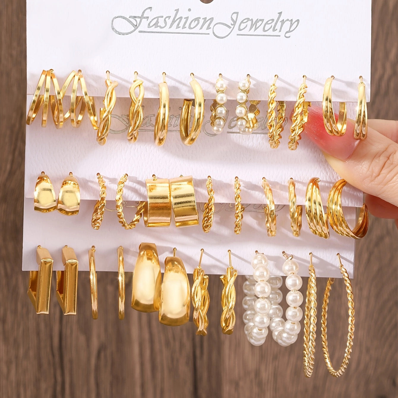 Geometric Metal Women's Earrings Set