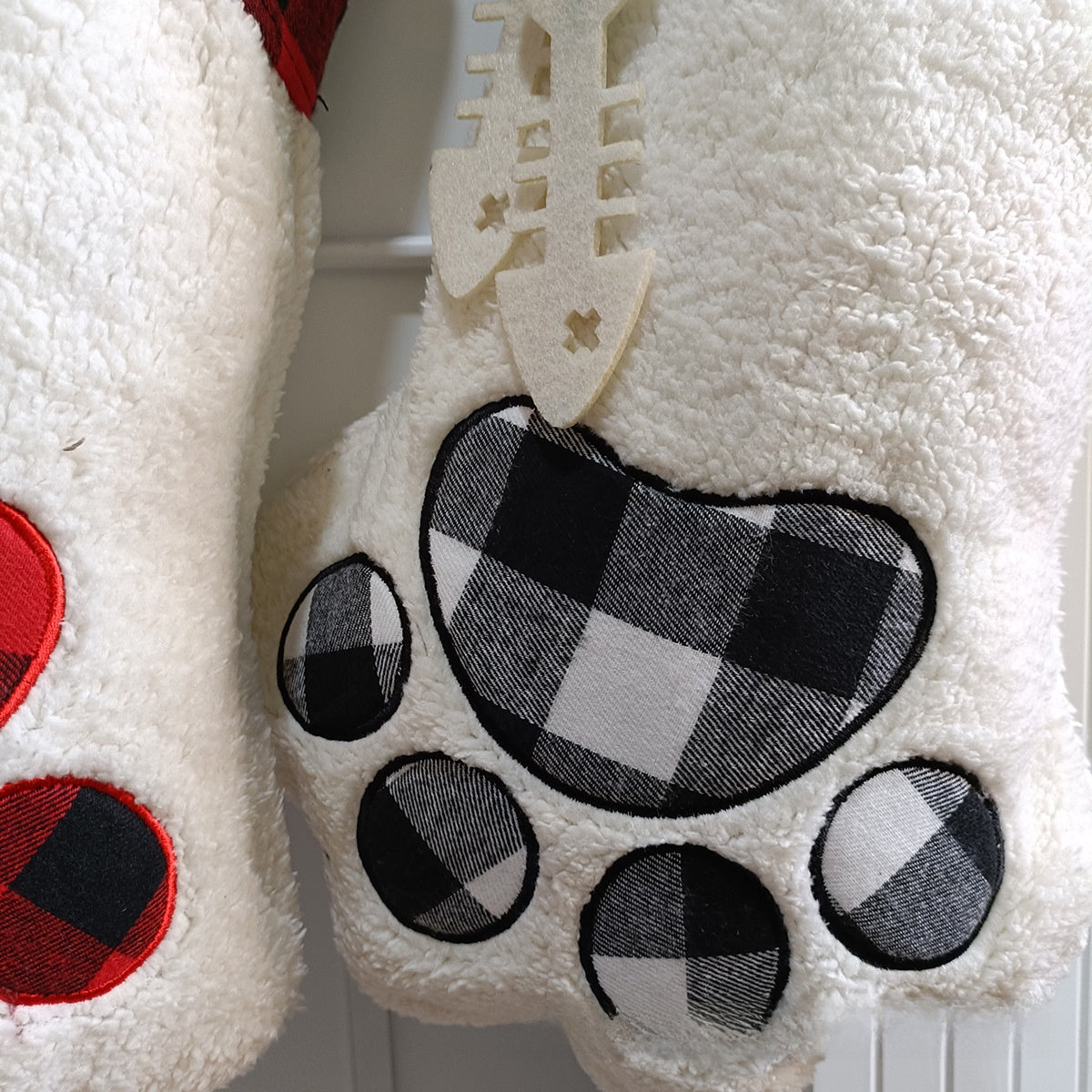 Christmas Plush Bear Paw Hanging Decoration