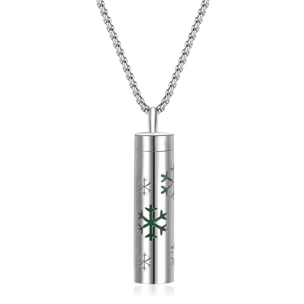 Long strip-shaped stainless steel necklace