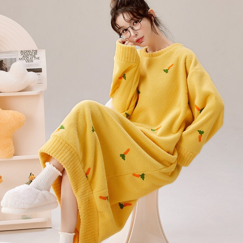 Coral Fleece Pajama Nightgown