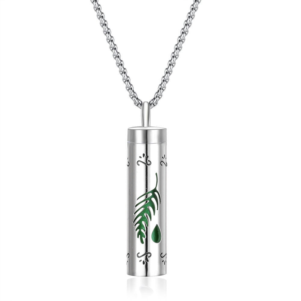 Long strip-shaped stainless steel necklace