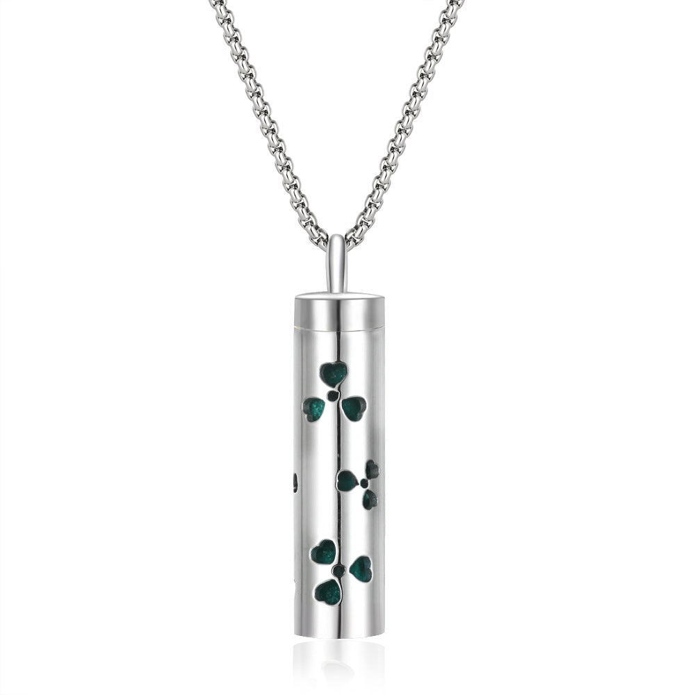 Long strip-shaped stainless steel necklace