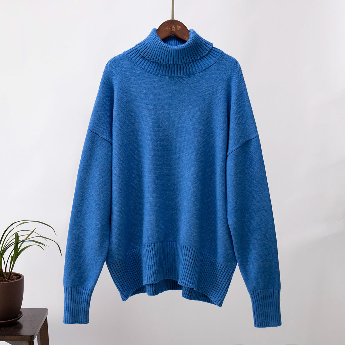 Loose Fit High Neck Knit Sweater
