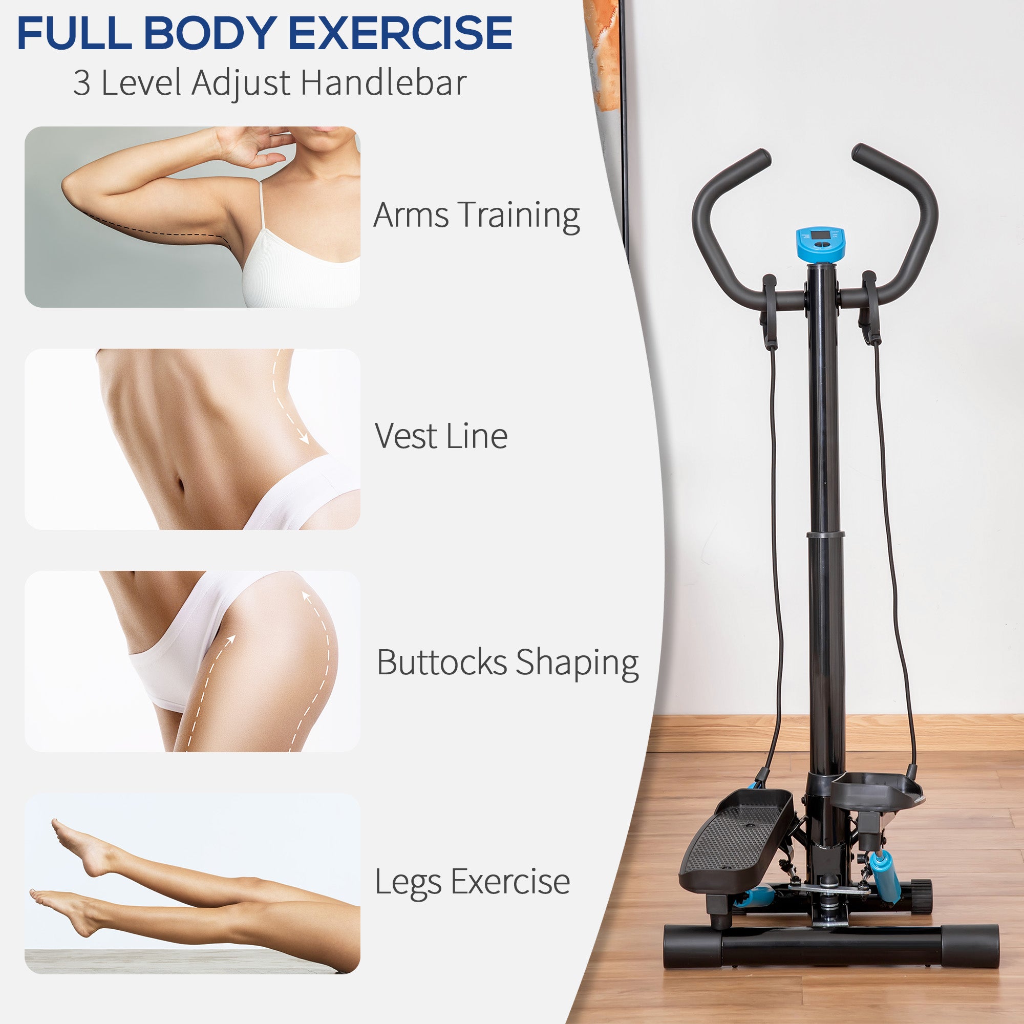 Twist Stepper Machine with Resistance Bands