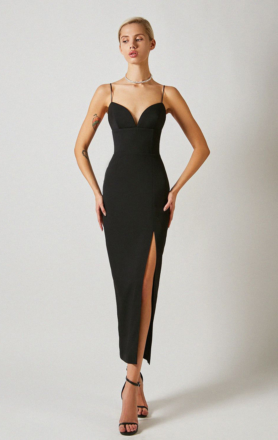 Elegant Bodycon Slit Strap Dress