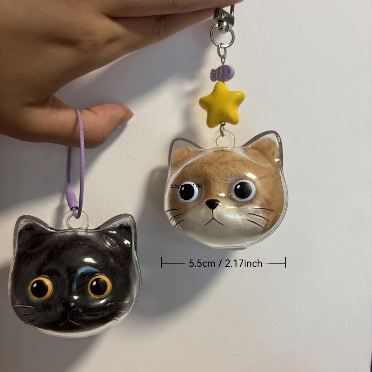 Cartoon Pet Hair Storage Keychain Pendant