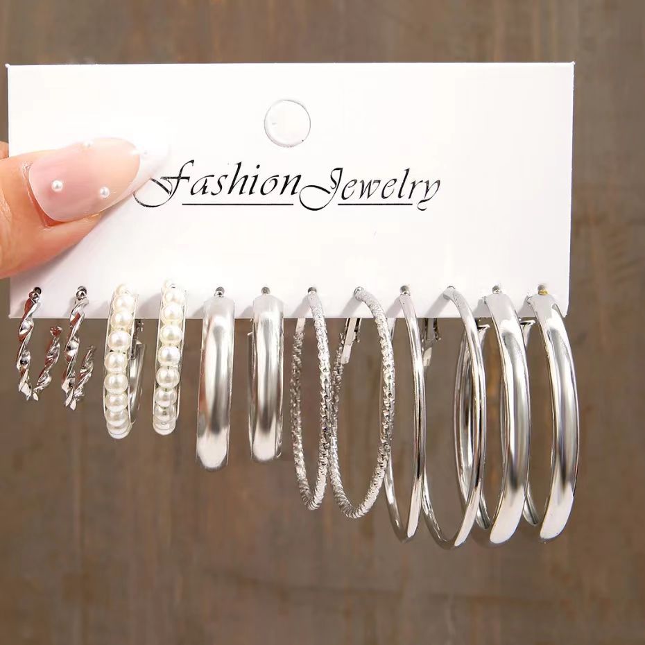 Geometric Metal Women's Earrings Set