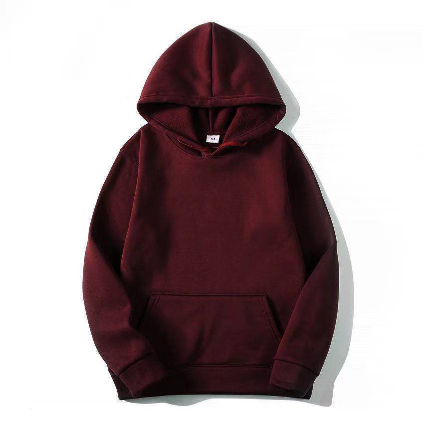 Fleece Solid Color Hoodie
