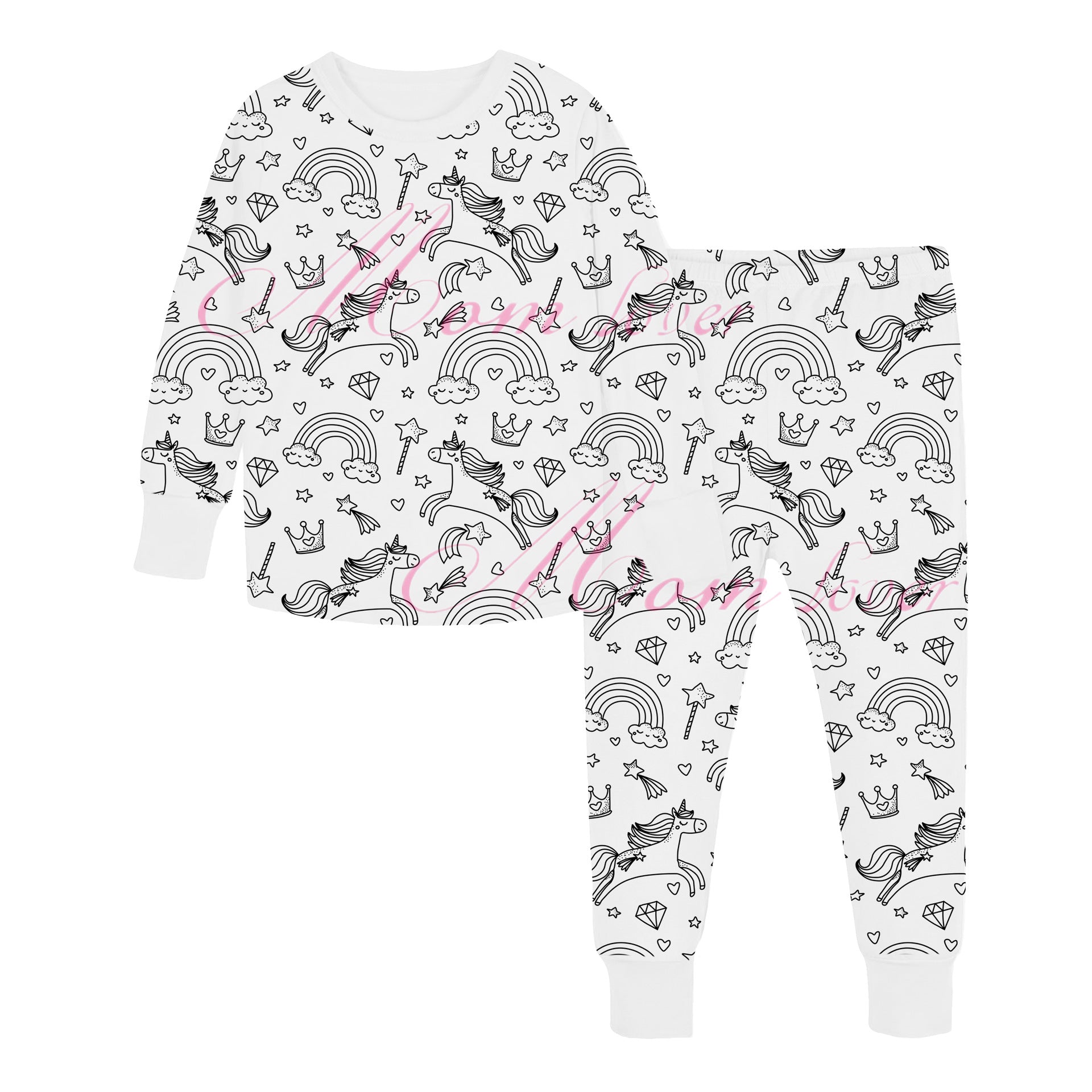Kids' DIY Colorable Pajama Set with Marker Pen