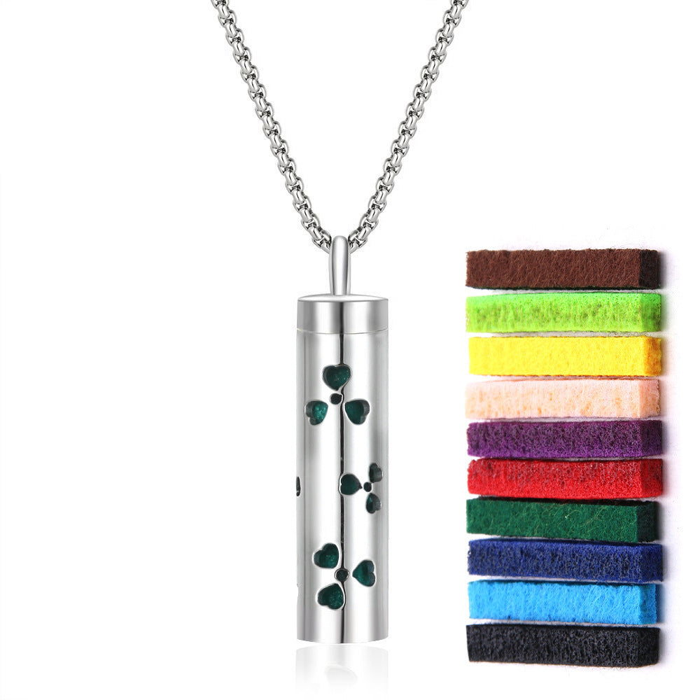 Long strip-shaped stainless steel necklace