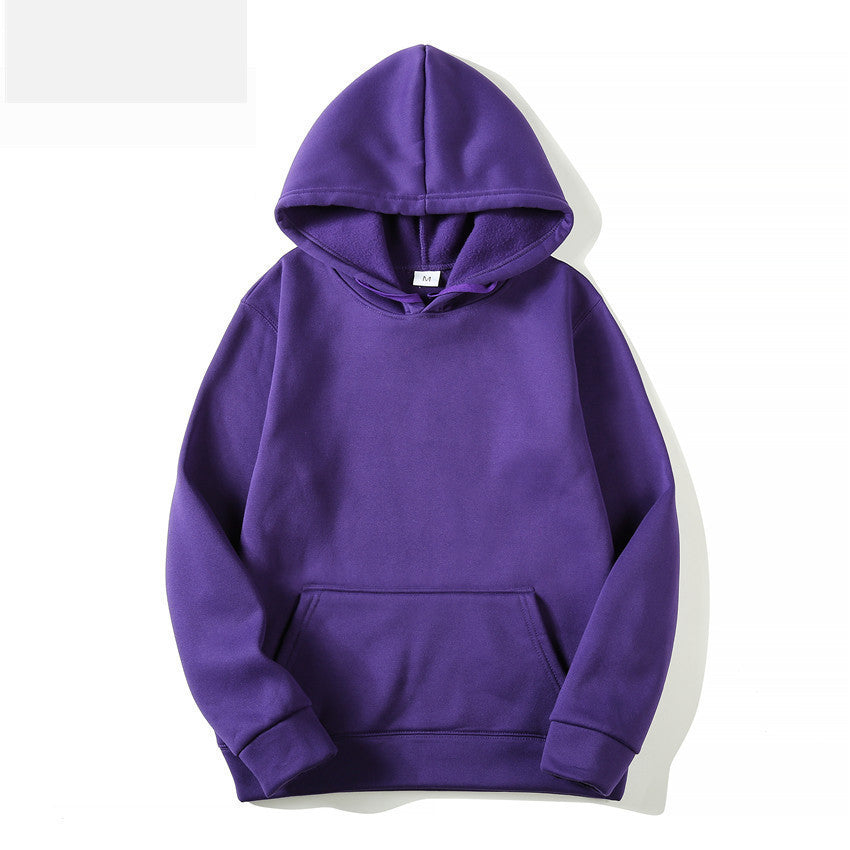 Fleece Solid Color Hoodie