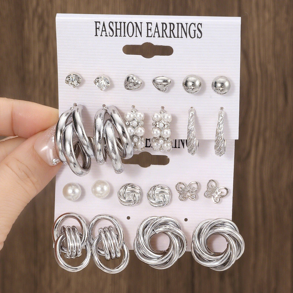 Geometric Metal Women's Earrings Set