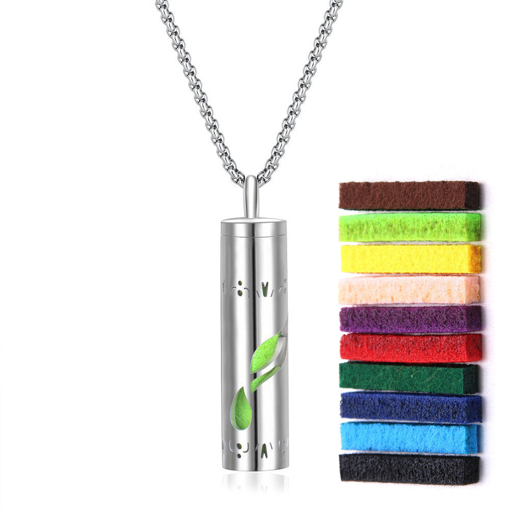 Long strip-shaped stainless steel necklace