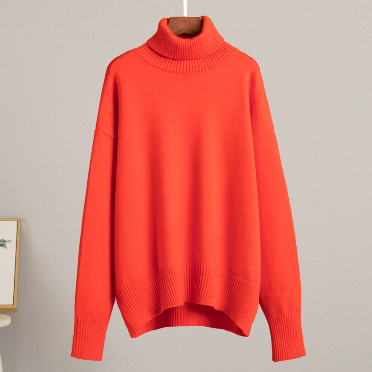 Loose Fit High Neck Knit Sweater