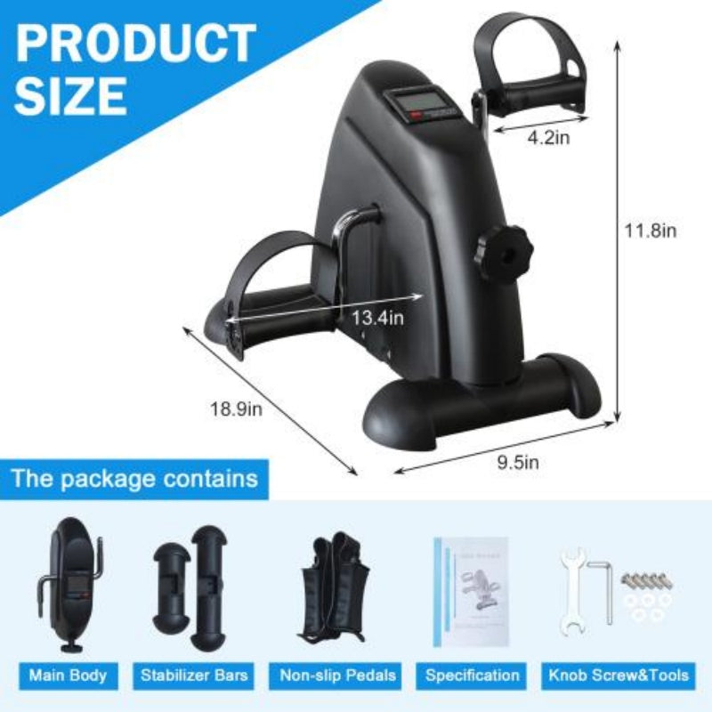 Mini Exercise Bike For Home Rehabilitation Training, With A Maximum Load Of 120 Kg And An Electronic Display And Instep Straps
