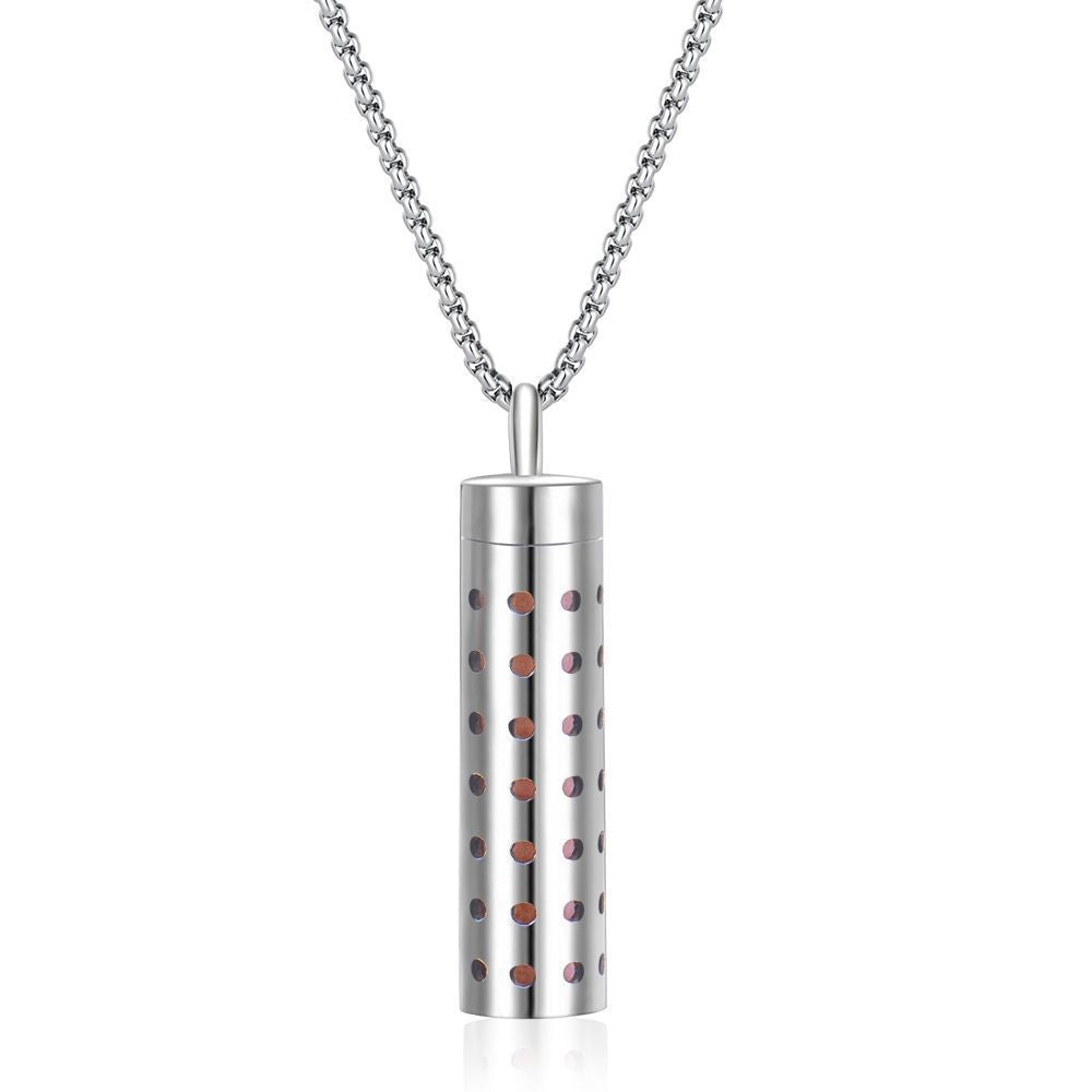 Long strip-shaped stainless steel necklace