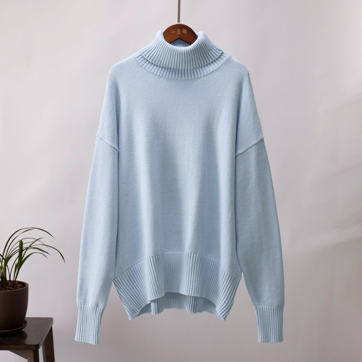 Loose Fit High Neck Knit Sweater