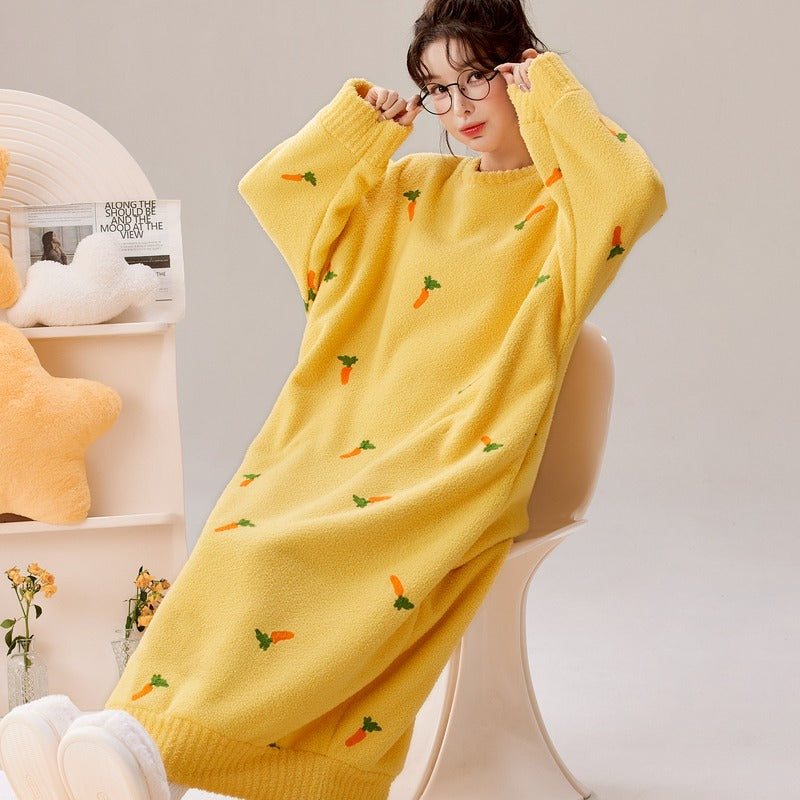 Coral Fleece Pajama Nightgown