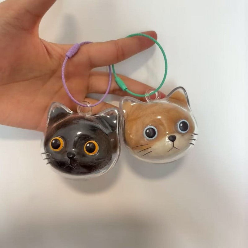 Cartoon Pet Hair Storage Keychain Pendant