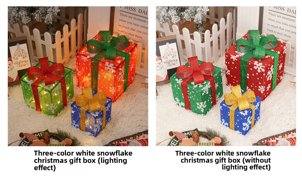 Christmas Gift Box Color Light Decor