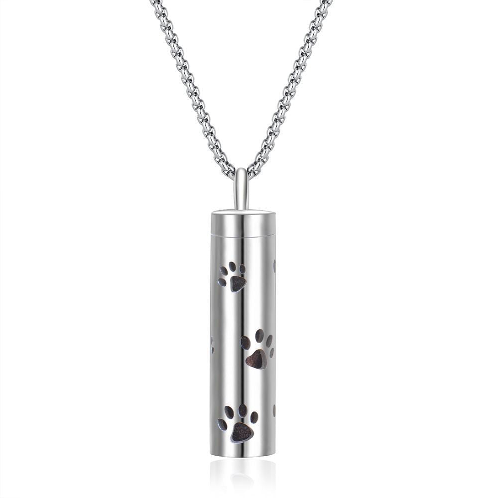 Long strip-shaped stainless steel necklace